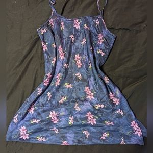 purple flower slip dress